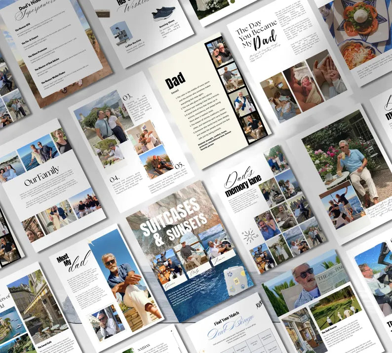 Personalized Dad Magazine Template – Canva Template – Father's Day Magazine