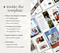 Personalized Dad Magazine Template – Canva Template – Father's Day Magazine